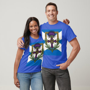 Schottisches Motiv Kreuz und gekrönte Distel Salti T-Shirt