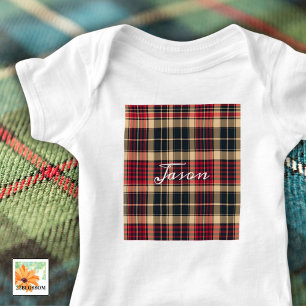 schottisches Muster mit namensvollem Baby Strampler