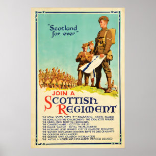 Schottisches Regiment Werbeplakat WWII Britisch Poster