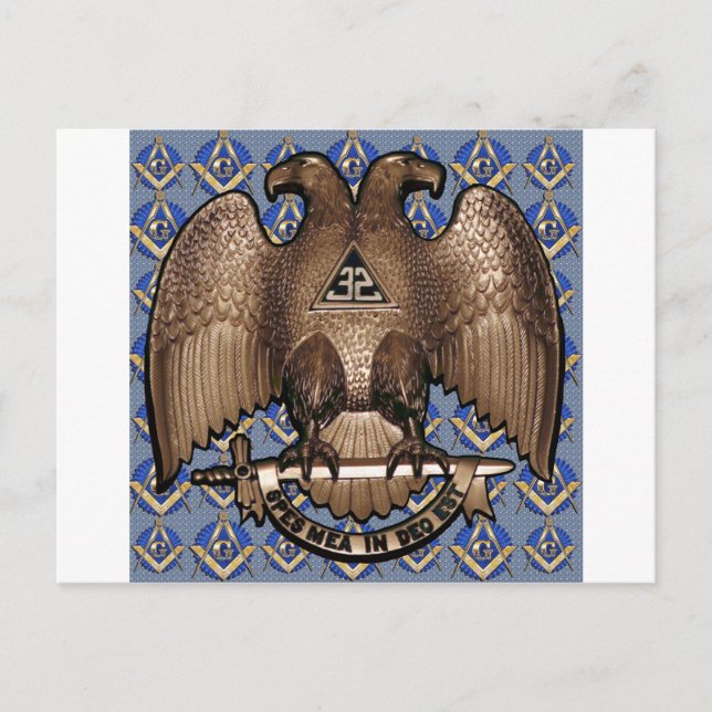 Schottisches Ritus-Quadrat u. Kompass Postkarte (Vorderseite)