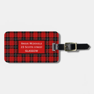 Schottisches Rot-Schwarz-Tartan Gepäckanhänger