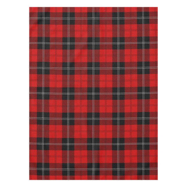 Schottisches Rot-Schwarz-Tartan Tischdecke (Vorderseite)