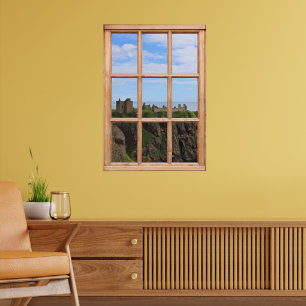 Schottisches Schloss mit Blick auf den Ozean aus e Poster