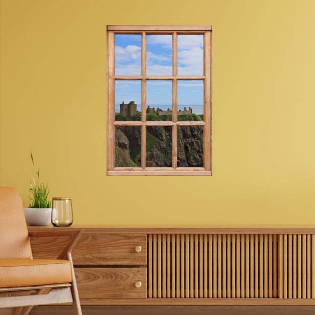 Schottisches Schloss mit Blick auf den Ozean aus e Poster (Wohnzimmer 2)