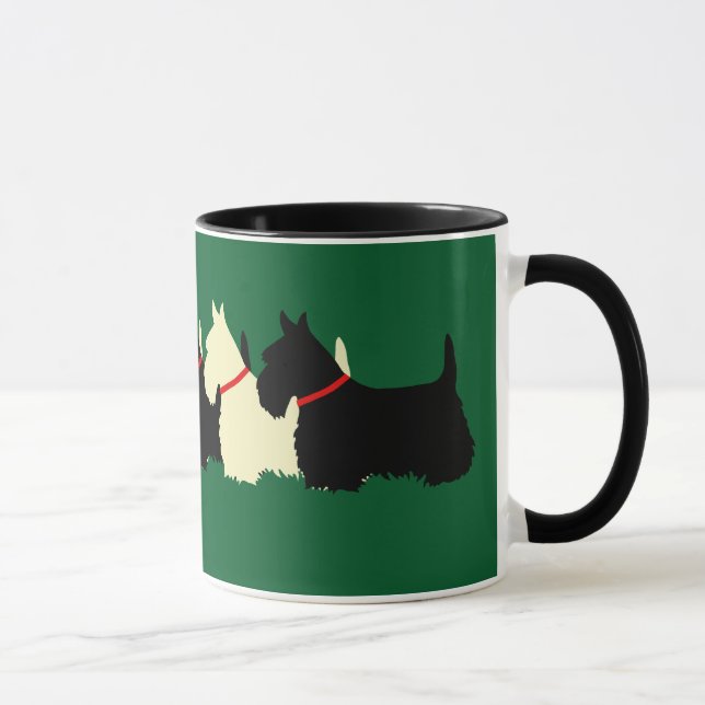 Schottisches Schwarz/Weiß-Silhouette Tasse (Rechts)