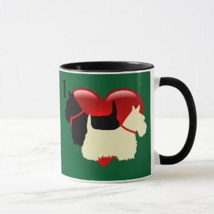 Schottisches Schwarz/Weiß-Silhouette Tasse