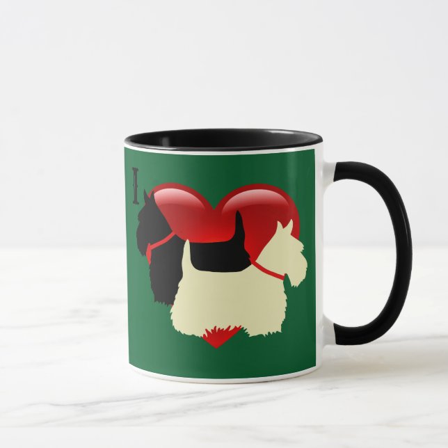 Schottisches Schwarz/Weiß-Silhouette Tasse (Rechts)