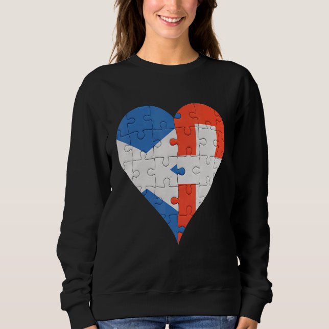 Schottisches Schweizer Flaggenherz Sweatshirt (Vorderseite)