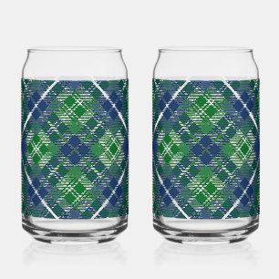 Schottisches Tartan Glas-Set Dosenglas