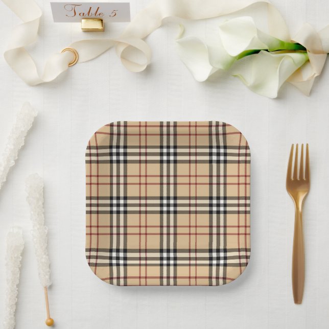 Schottisches Tartan-Muster Pappteller (Hochzeit)