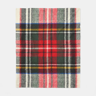 Schottisches Tartan-Muster. Rote und weiße Wolle  Fleecedecke