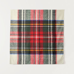 Schottisches Tartan-Muster. Rote und weiße Wolle k Wandteppich