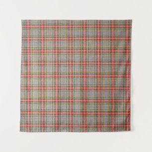 Schottisches Tartan: rot-grün-gelbes Muster. Wandteppich