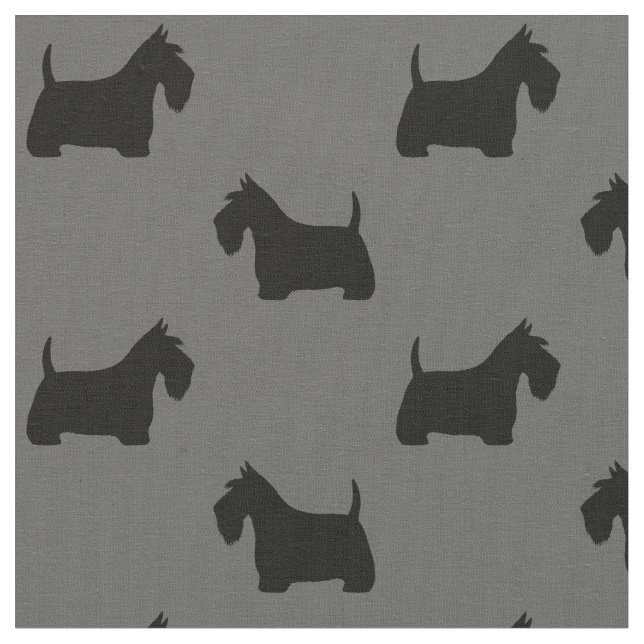 Schottisches Terrier-Silhouette-Muster Stoff (Nahaufnahme)
