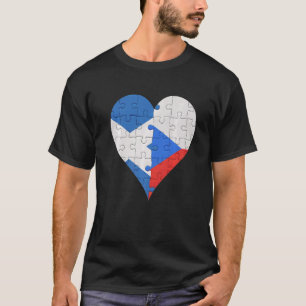 Schottisches tschechisches Flaggenherz T-Shirt