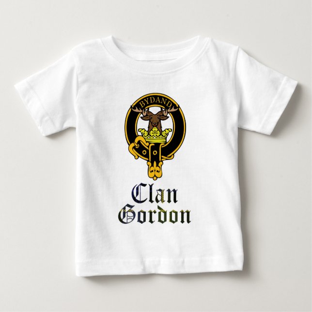 Schottisches Wappen Gordons und Tartanclanname Baby T-shirt (Vorderseite)