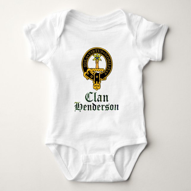 Schottisches Wappen Henderson und Tartanclanname Baby Strampler (Vorderseite)