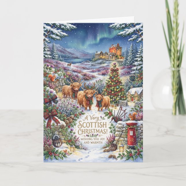Schottisches Winterdorf-Weihnachtskarte Karte (Vorderseite)