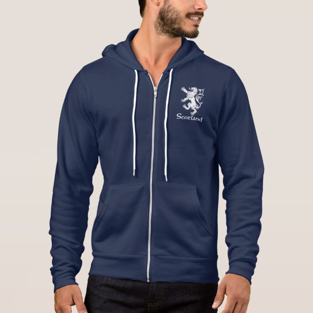 Schottisches zügelloses Löwe-Marine-Blau Hoodie (Vorderseite)