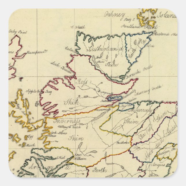 Schottland 11 quadratischer aufkleber (Vorderseite)