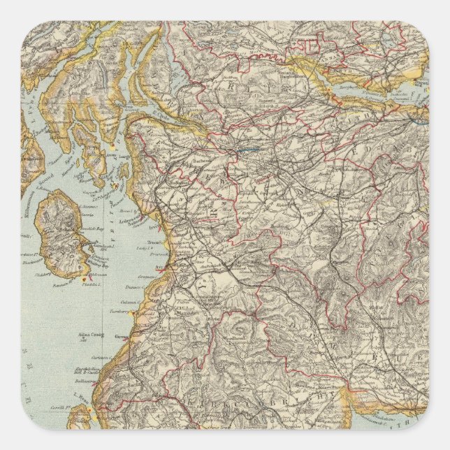 Schottland 12 quadratischer aufkleber (Vorderseite)