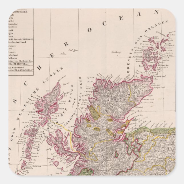 Schottland 14 quadratischer aufkleber (Vorderseite)