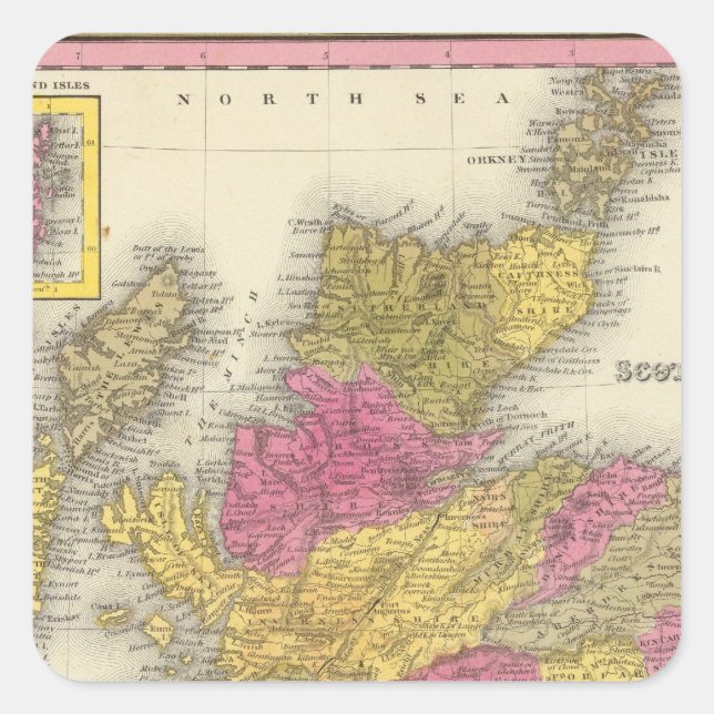 Schottland 16 quadratischer aufkleber (Vorderseite)