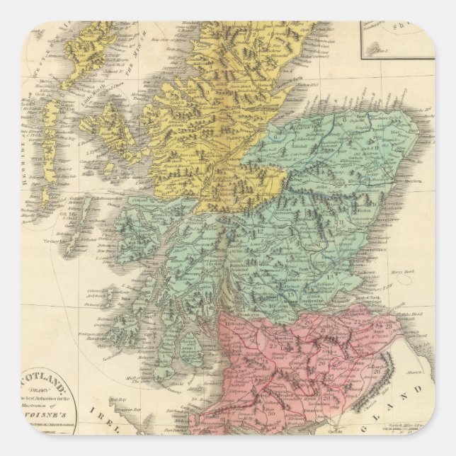 Schottland 18 quadratischer aufkleber (Vorderseite)