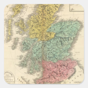 Schottland 18 quadratischer aufkleber
