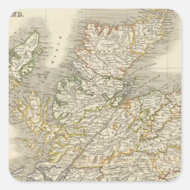 Schottland 24 quadratischer aufkleber (Vorderseite)