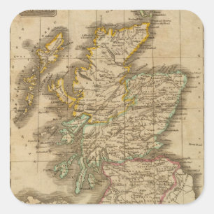 Schottland 4 quadratischer aufkleber