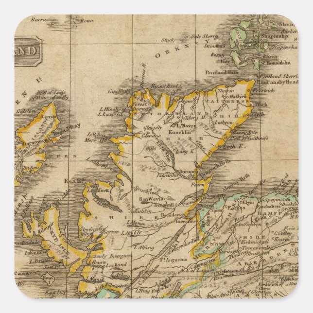 Schottland 5 quadratischer aufkleber (Vorderseite)