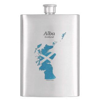 Schottland / Alba handgemalt Karte Schottisch-Gäli Flachmann