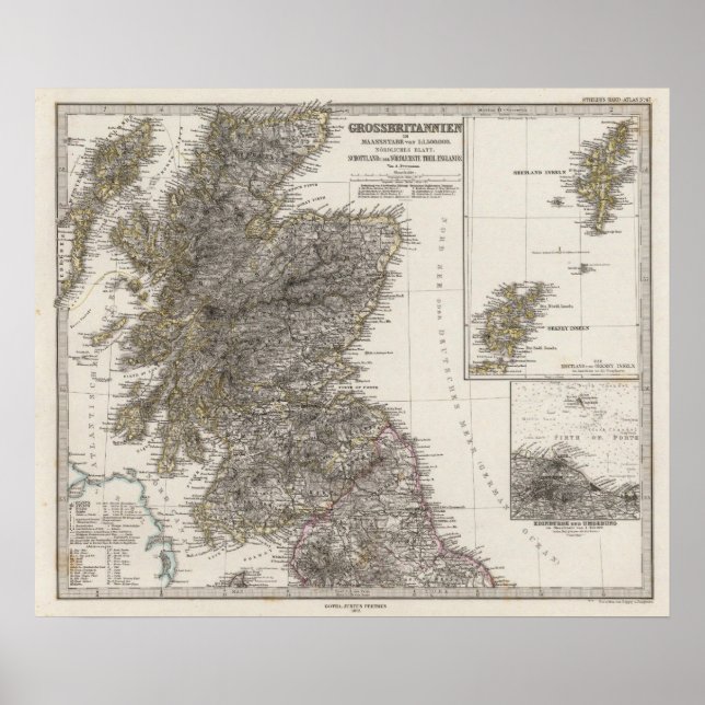Schottland Atlas Karte 2 Poster (Vorne)