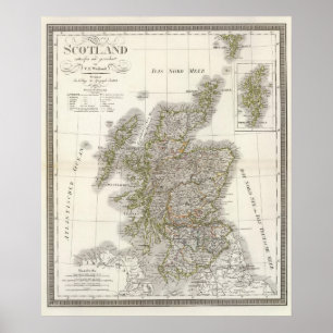 Schottland-Atlas-Karte Poster