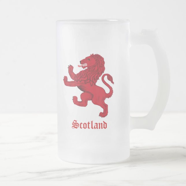 Schottland, aufbäumender Löwe Mattglas Bierglas (Rechts)