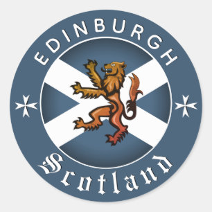 Schottland-Aufkleber, Edinburgh, schottische Flagg Runder Aufkleber