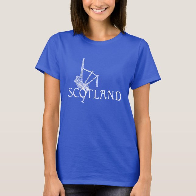 Schottland Bagpipe, Scottish Design T-Shirt (Vorderseite)