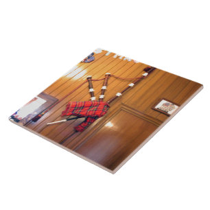 Schottland Bagpipe Tartan Kariertes Musikinstrumen Fliese