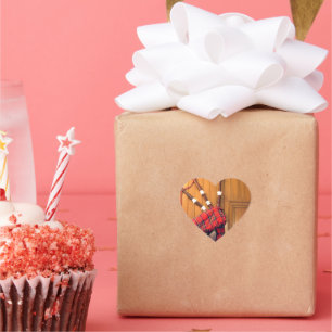 Schottland Bagpipe Tartan Kariertes Musikinstrumen Herz-Aufkleber