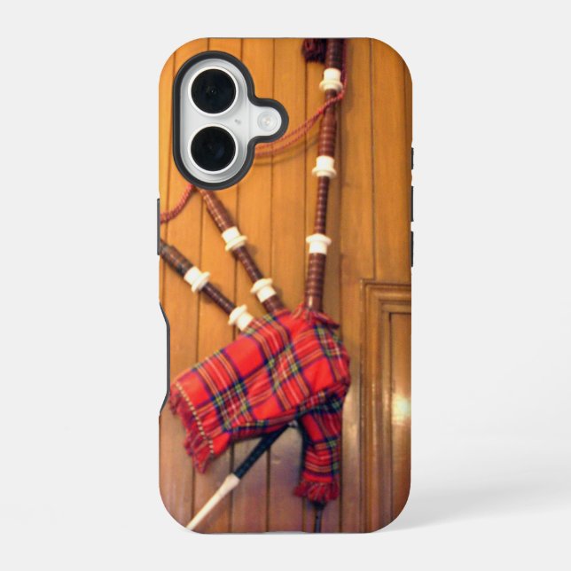 Schottland Bagpipe Tartan Kariertes Musikinstrumen iPhone 16 Hülle (Rückseite)