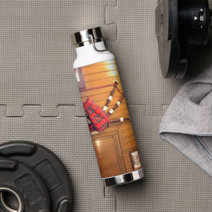 Schottland Bagpipe Tartan Kariertes Musikinstrumen Trinkflasche