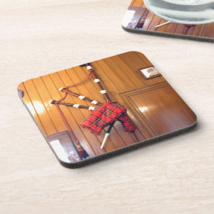 Schottland Bagpipe Tartan Kariertes Musikinstrumen Untersetzer