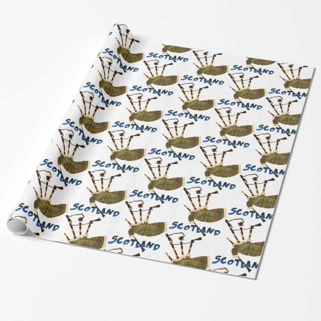 Schottland Bagpipe Wrapping Paper Geschenkpapier (Ungerollt)