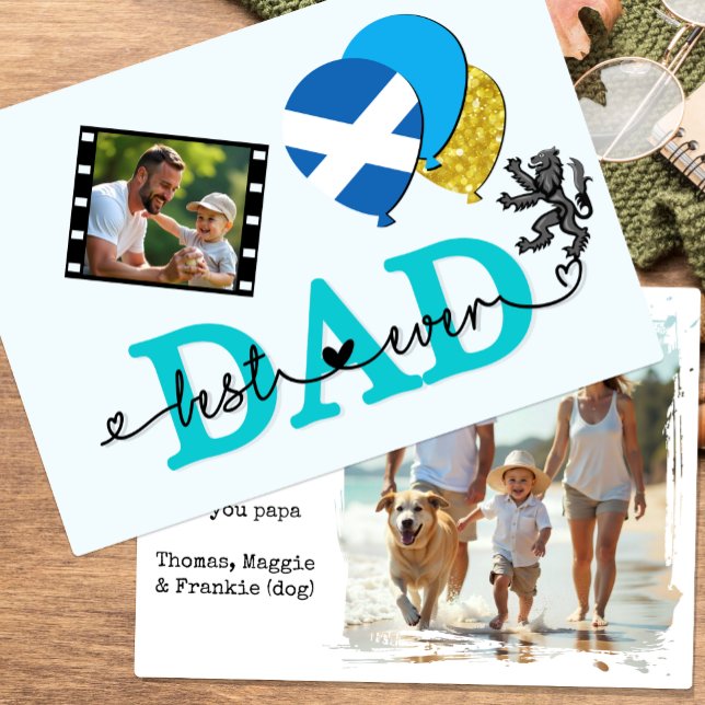 Schottland Bester Vater je Foto-Karte, Flagge, Vat Karte (Scotland Dad / Fathers Photo Card)
