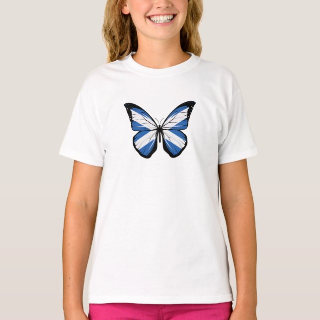 Schottland Butterfly Flag T-Shirt (Vorderseite)