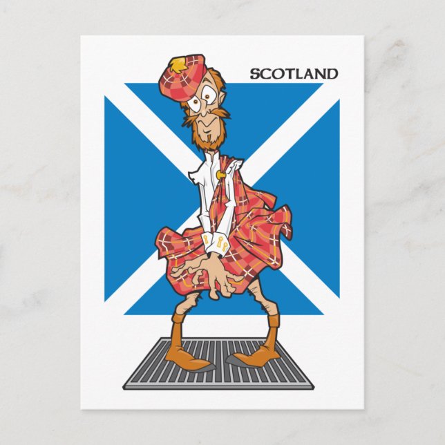 Schottland-Cartoon Postkarte (Vorderseite)