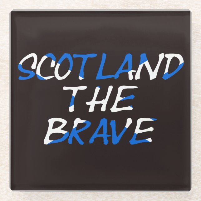 Schottland Die Brave Flag überlagert Küste Glasuntersetzer (Vorderseite)