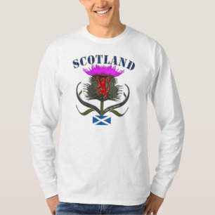 Schottland-Distel Löwe- und saltireflaggenentwurf T-Shirt