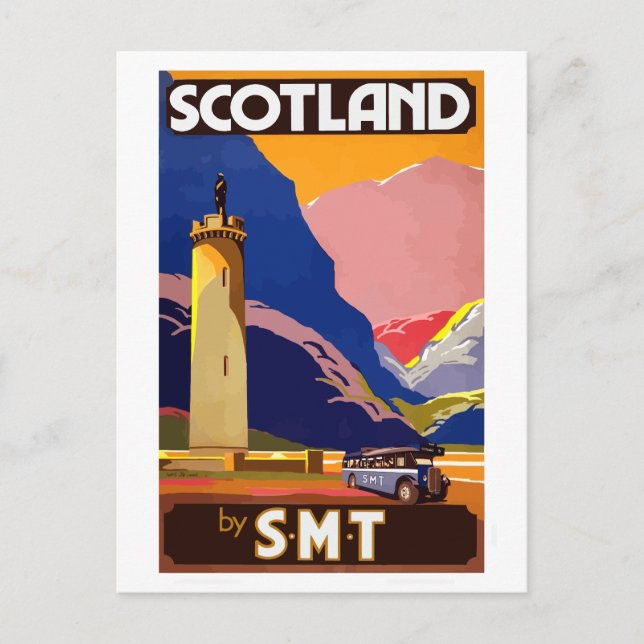 Schottland durch S.M.T. Jahrgangsreise Postkarte (Vorderseite)